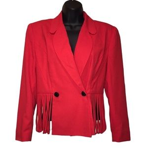 S.L. Boutique Red Fringe Jacket/Blazer~SP